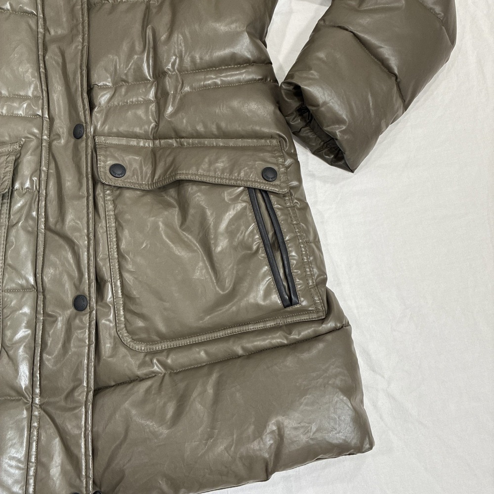 Calvin Klein Quilted Puffer Coat Parka Women's XS Green Winter Jacket Warm - Picture 3 of 16